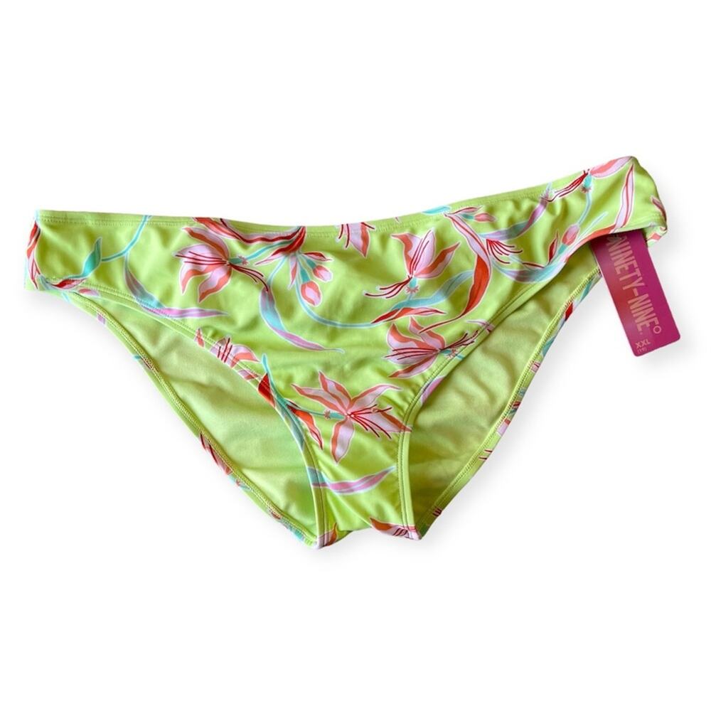 Ninety-Nine Juniors Green Floral Cinch
Back Hipster Swim Bottom Sz XXL